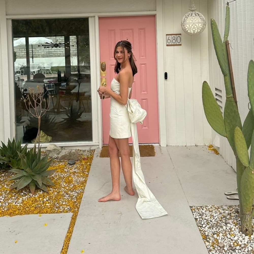 Rotate BOW-EMBELLISHED STRAPLESS MINIDRESS - Picture 4 of 16